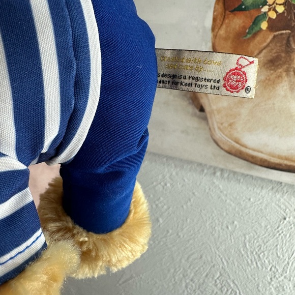 Paris France plush bear seaman blue white striped shirt keel toys - Picture 4 of 4